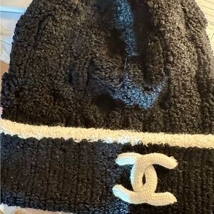 Black Knit Beanie with Logo
